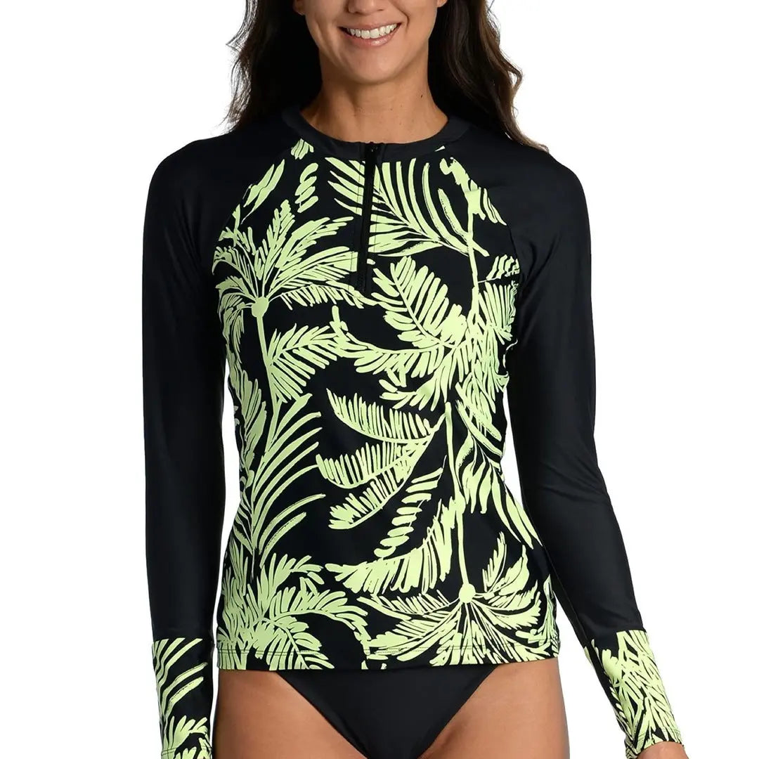 Women ' S Standard Long Sleeve Rashguard Swim Top Citrus