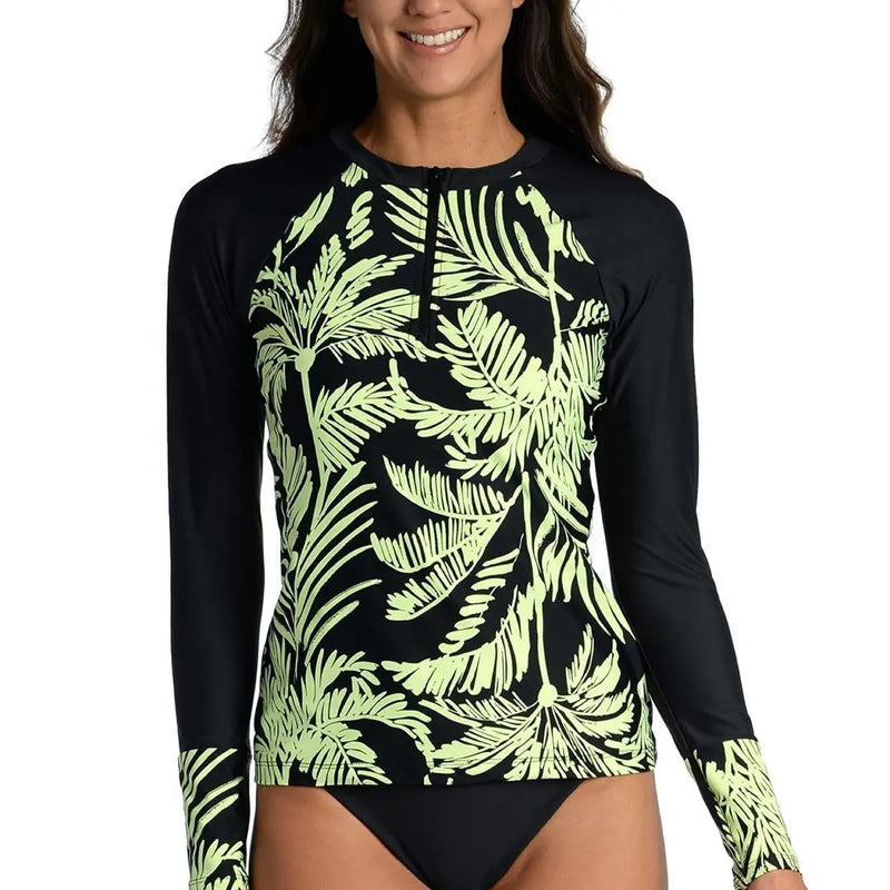 Women ' S Standard Long Sleeve Rashguard Swim Top Citrus