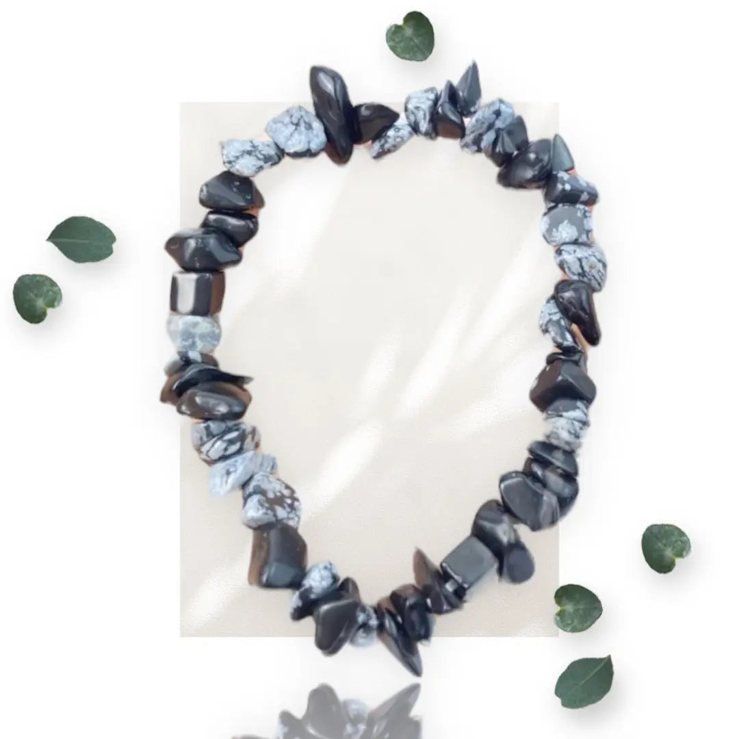 Snowflake Obsidian Chip Bracelet Makuwa Swim Wear