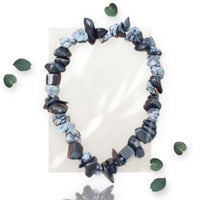 Snowflake Obsidian Chip Bracelet Makuwa Swim Wear