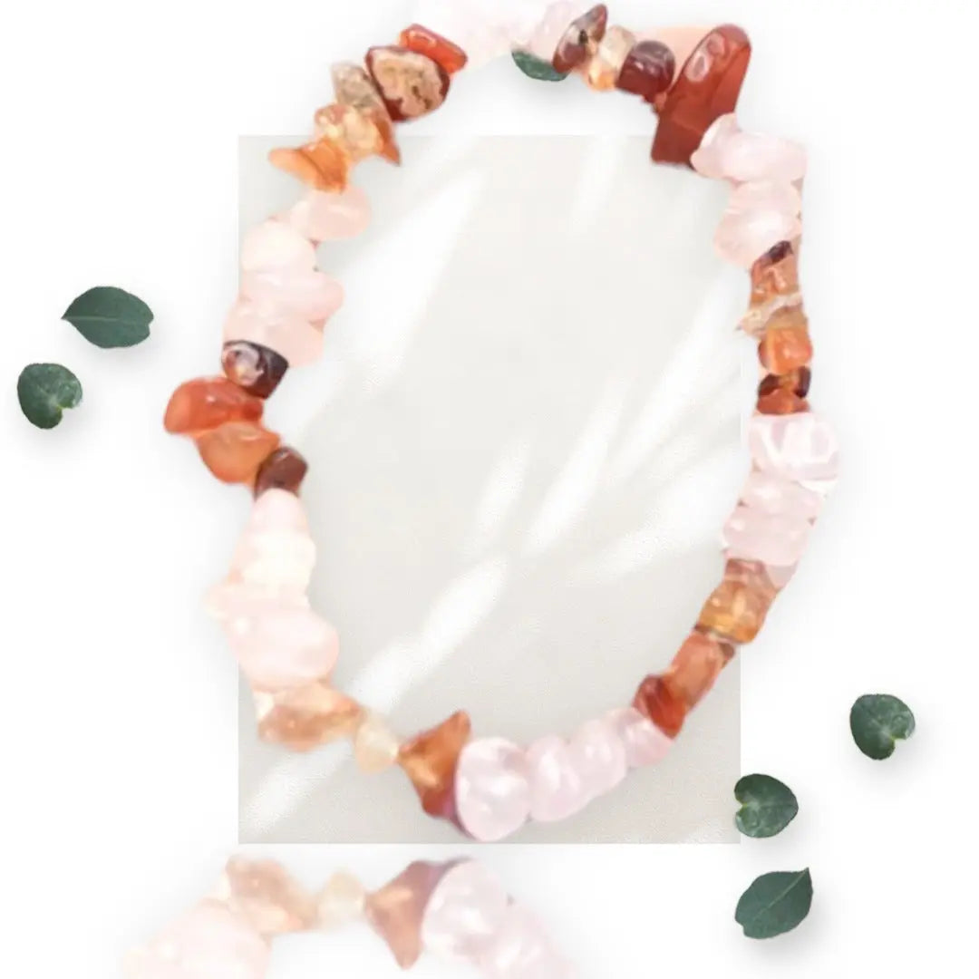 Carnelian and Rose Quartz Chip Bracelet Makuwa Swim Wear
