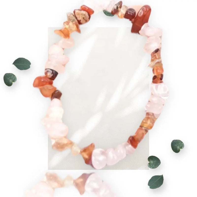 Carnelian and Rose Quartz Chip Bracelet Makuwa Swim Wear