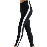 EY Black White Color Block Rib Leggings Electric Yoga