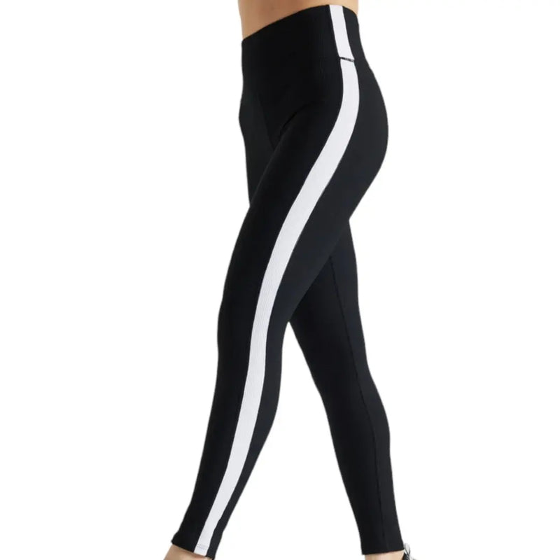 EY Black White Color Block Rib Leggings Electric Yoga