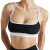 EY Black White Color Block Rib Bra Electric Yoga