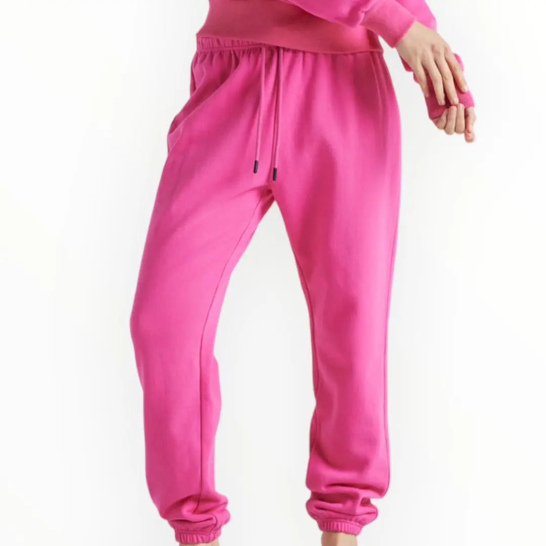 EY Pink French Terry Joggers Electric Yoga