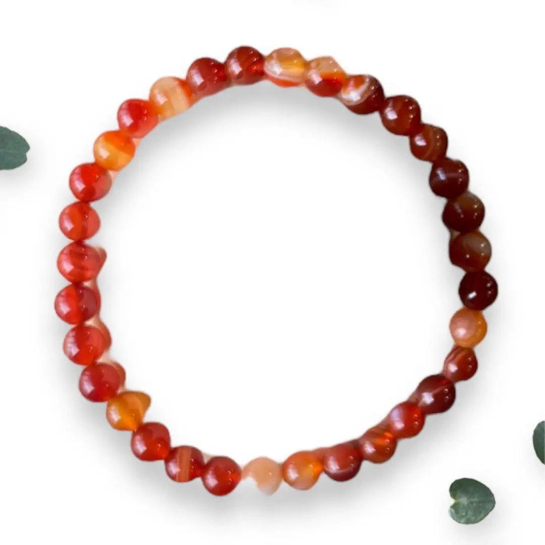 Red Striped Onyx Stone Bracelet Makuwa Swim Wear