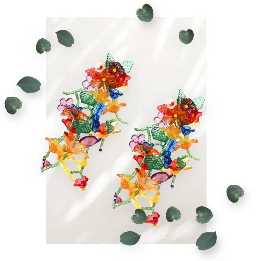 Floral Diva Earrings Makuwa Swim Wear