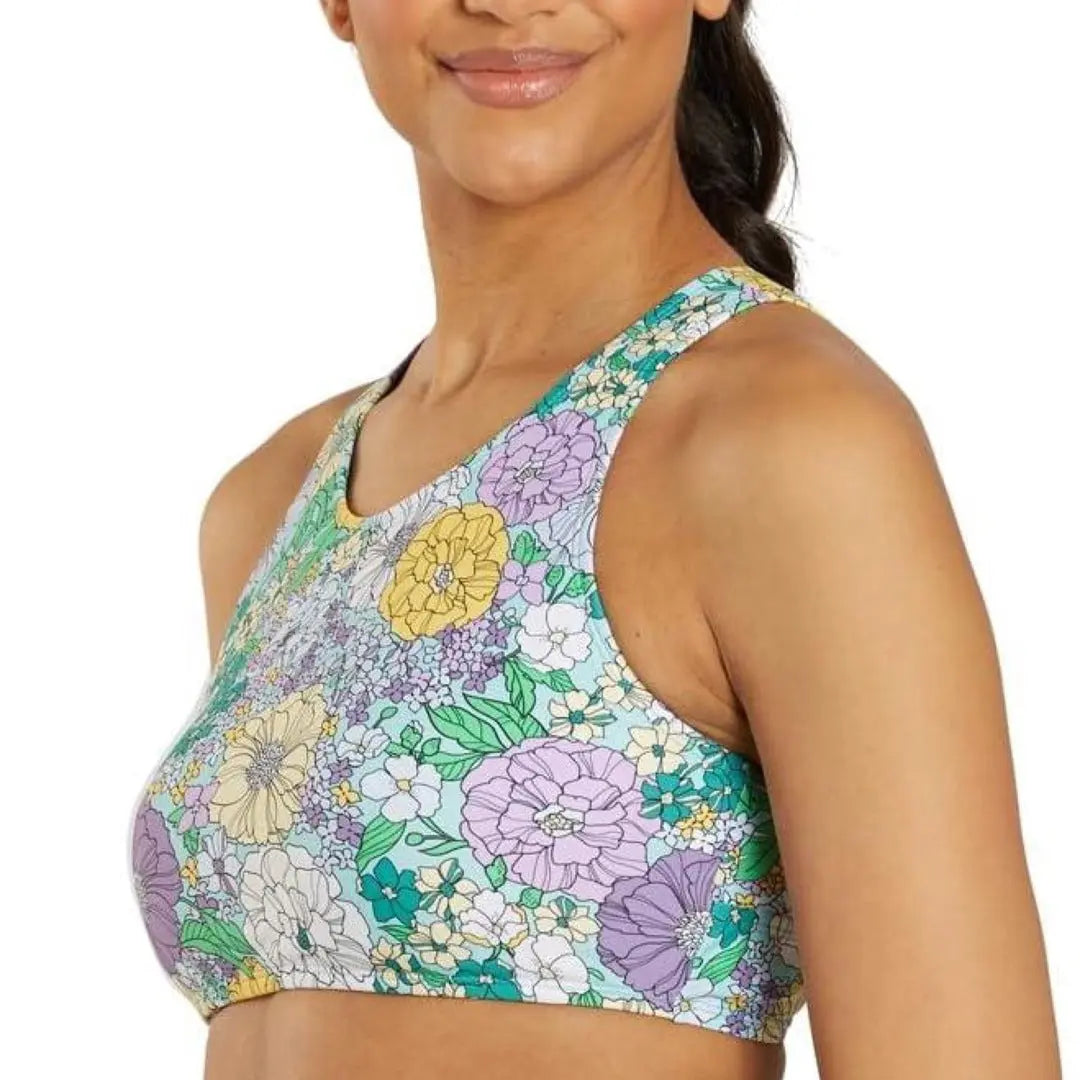 Sporti Active High Neck Crop Bikini Top Swimsuit Sporti