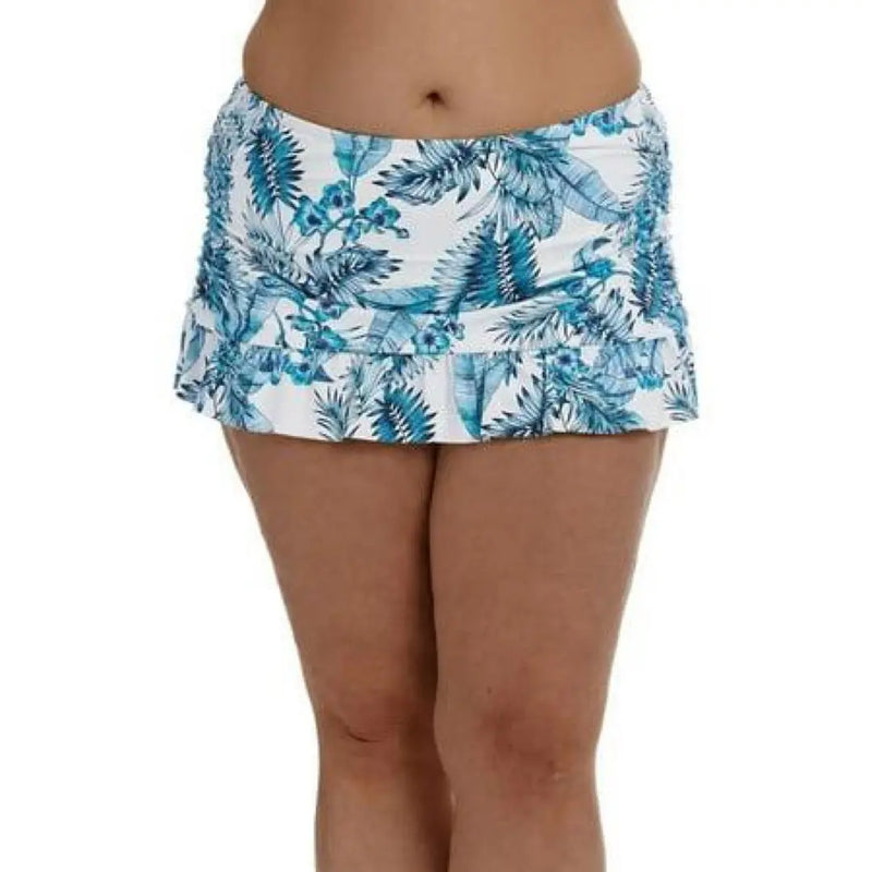 La Blanca Ruffle Skirted Bikini Bottoms in Aquamarine La Blanca