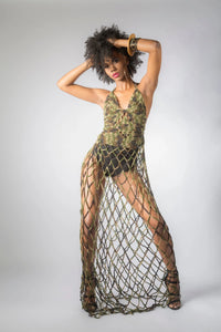 Handmade Crochet Camouflage Cover-Ups Dress - Makuwa Swim Wear