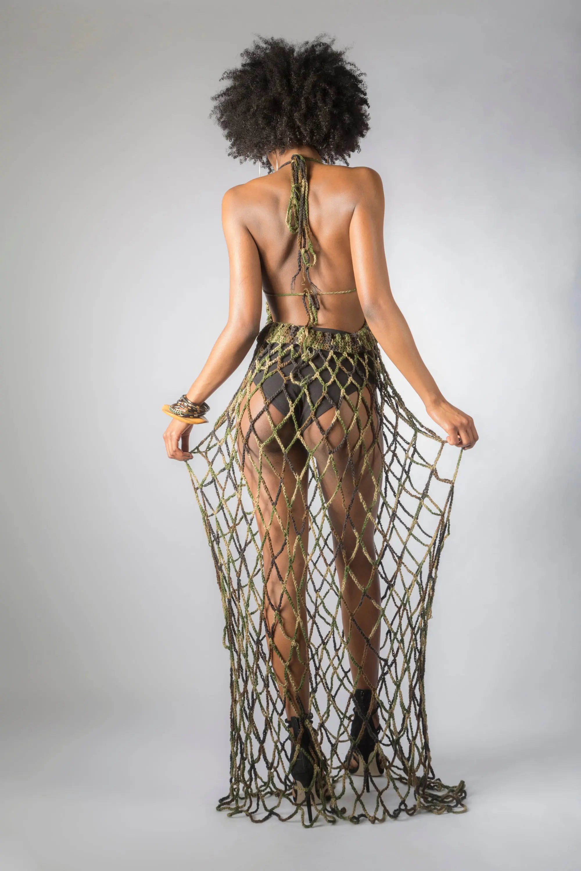 Handmade Crochet Camouflage Cover-Ups Dress - Makuwa Swim Wear