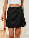 High Waist Denim Skirt Trendsi