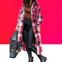 Pink Plaid Flannel Jacket - Makuwa Swim Wear