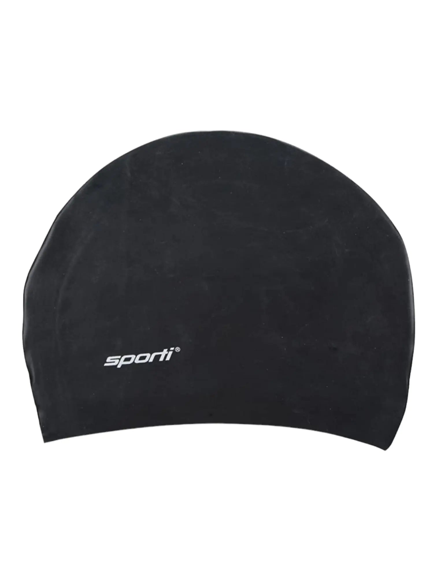 Sporti Adult’s Black Long Hair Silicone Swim Cap Sporti