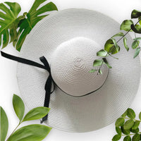 Floppy Board Brim  Women Fordable Bowknot Straw Hat Outdoor Research