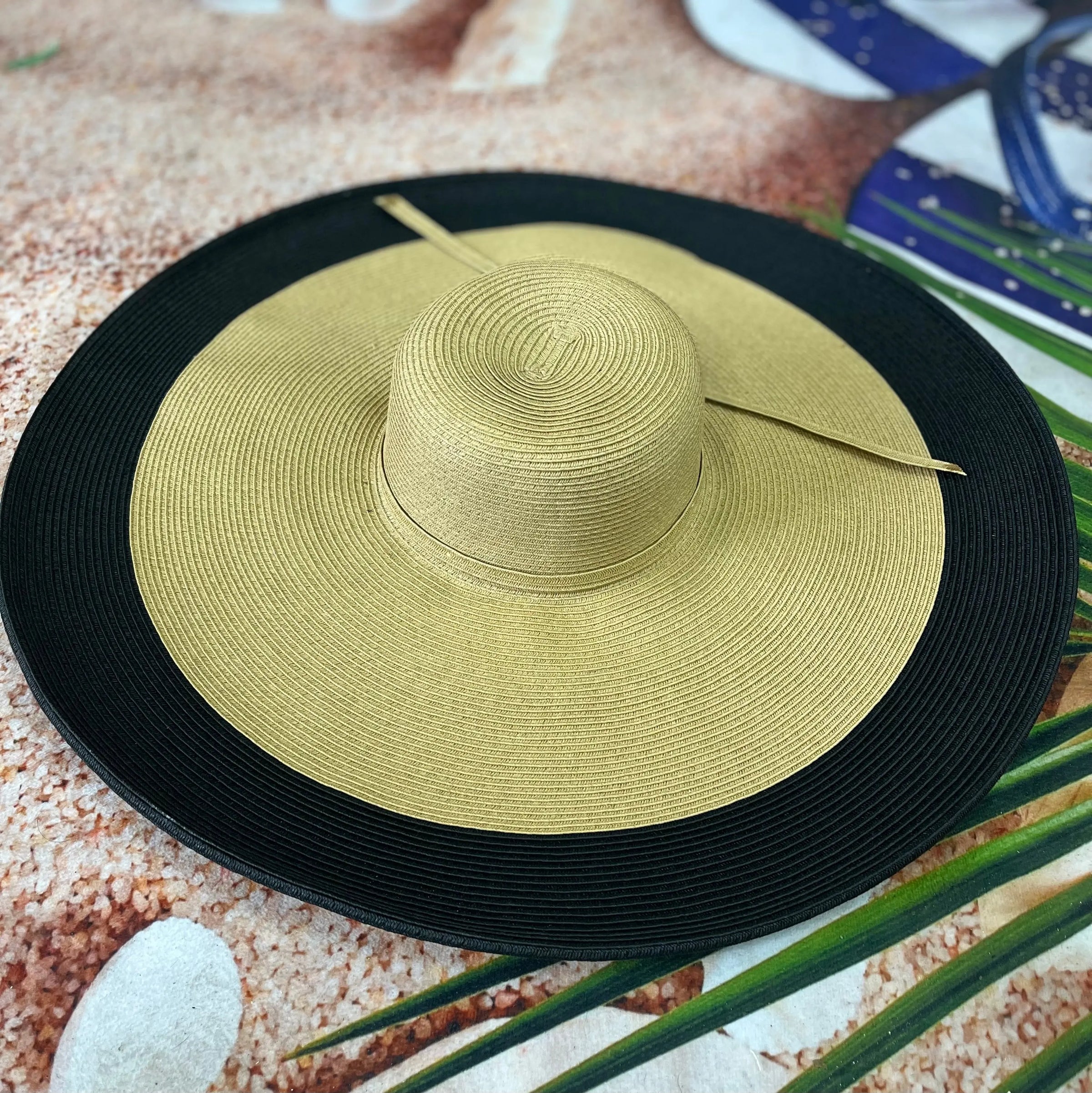 Merengue Women's Fashion Sun Hat  Large Brim Straw - Makuwa Swim Wear
