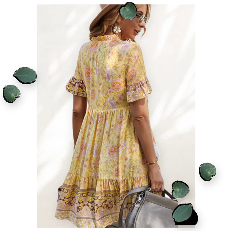 Boho Floral High Waist Dress Makuwa Swim Wear LLC