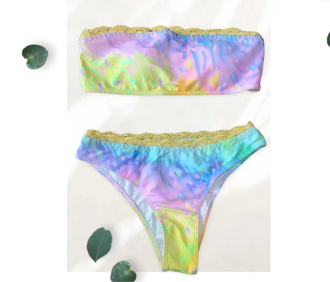 MSW Tie Dye Yellow Bikini Top WearMSW