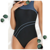 Women’s Color Blocking Sporty One-Piece Swimsuit Makuwa Swim Wear