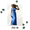 Women Blue Cutout Woven Maxi Dress Makuwa Swim Wear LLC