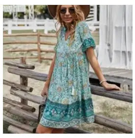 Boho Floral High Waist Dress Makuwa Swim Wear LLC