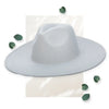 SDH Women's Light Blue Faux Felt Wide Brim Fedora WearMSW