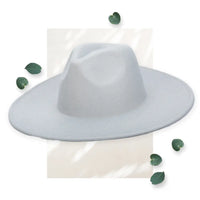 SDH Women's Light Blue Faux Felt Wide Brim Fedora WearMSW