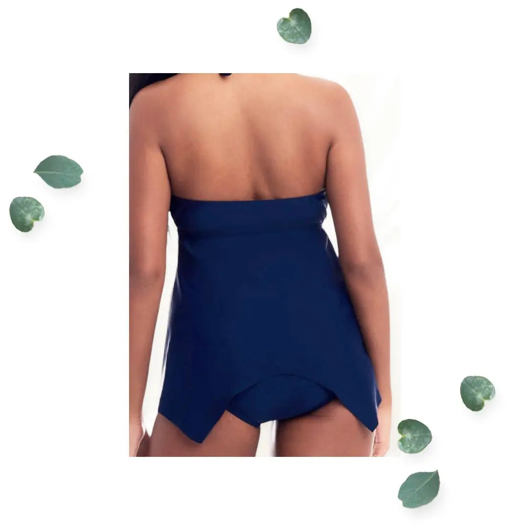 CG Navy Handkerchief Tankini Top Cover Girl