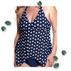 CG Poca Dots Navy Handkerchief Tankini Top Cover Girl