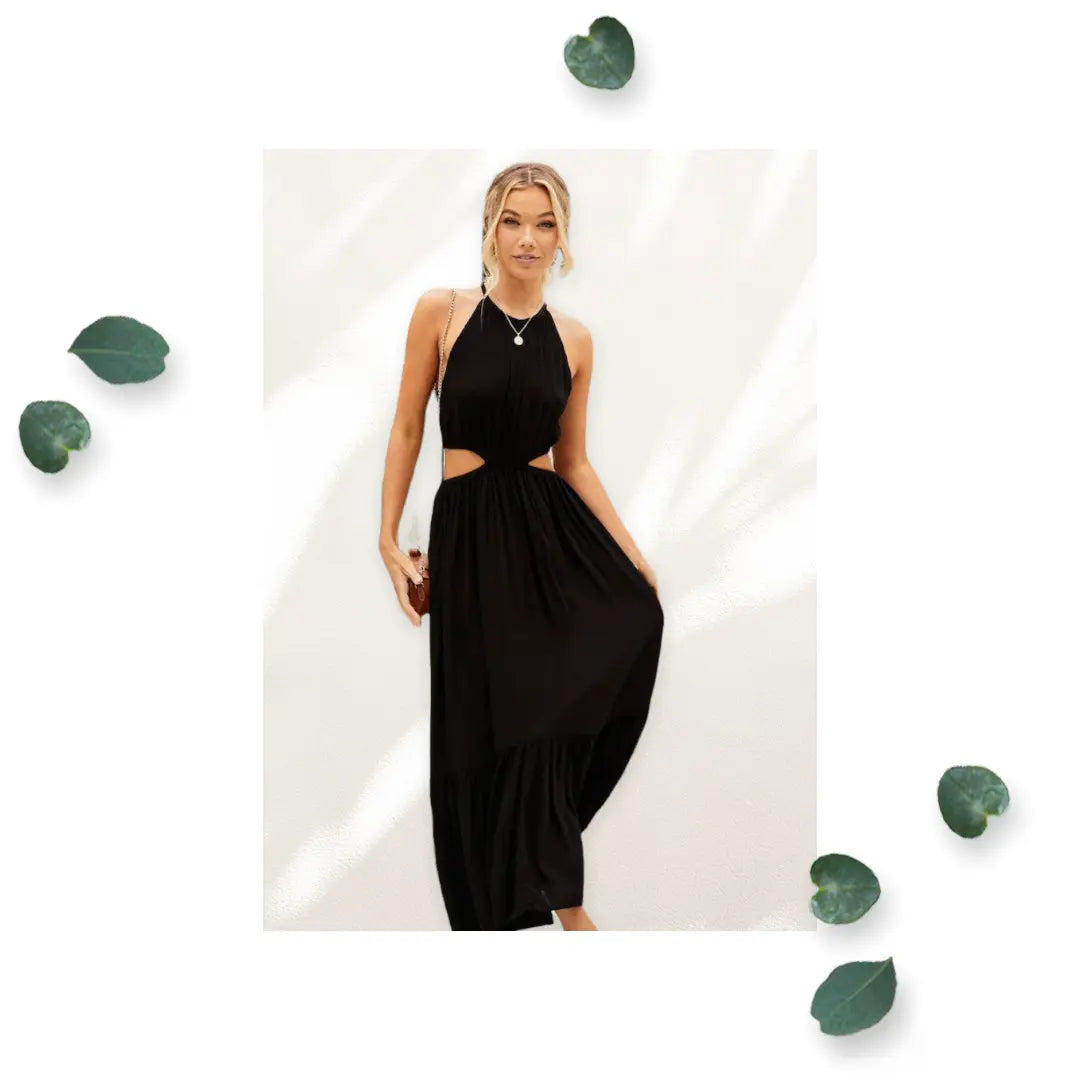 Women Cutout Woven Maxi Dress Makuwa Swim Wear LLC