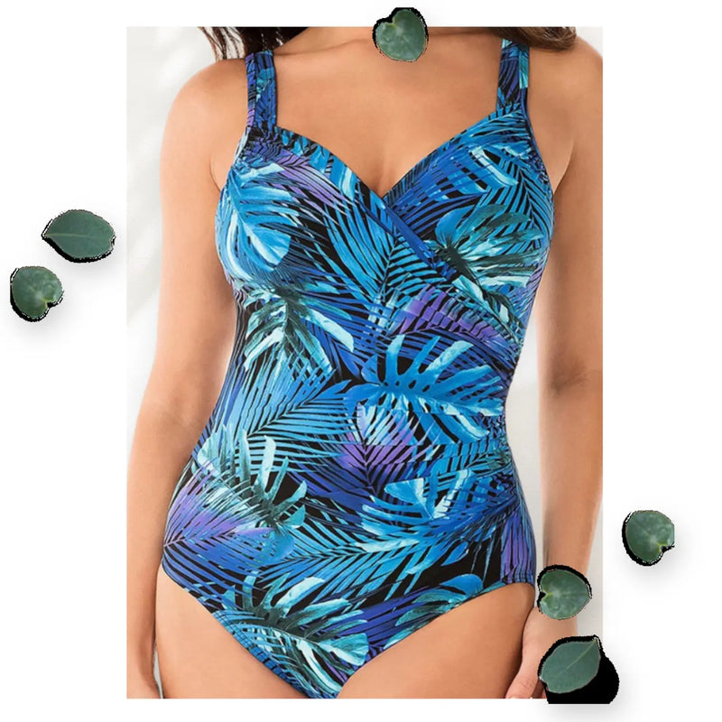 Women’s Palm  Ruched One Piece Swimsuit Makuwa Swim Wear