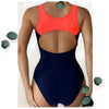 Women’s Color Blocking Sporty One-Piece Swimsuit Makuwa Swim Wear
