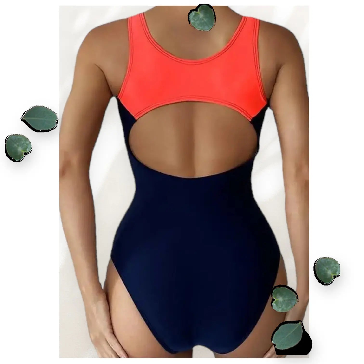 Women’s Color Blocking Sporty One-Piece Swimsuit Makuwa Swim Wear