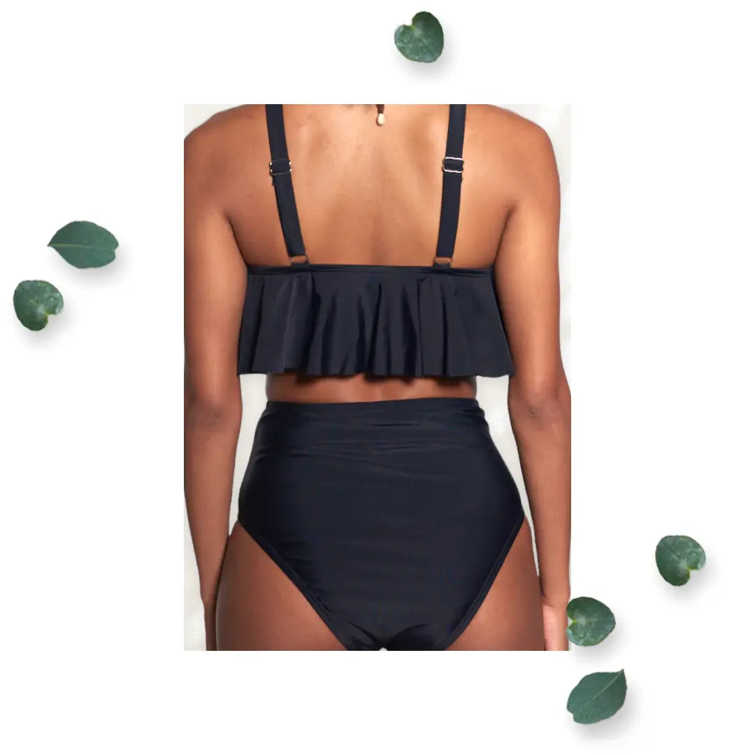 CG Women’s Black Ruched High Waist  Bikini Bottom Only Cover Girl