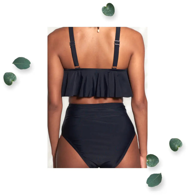 CG Women’s Black Ruched High Waist  Bikini Bottom Only Cover Girl