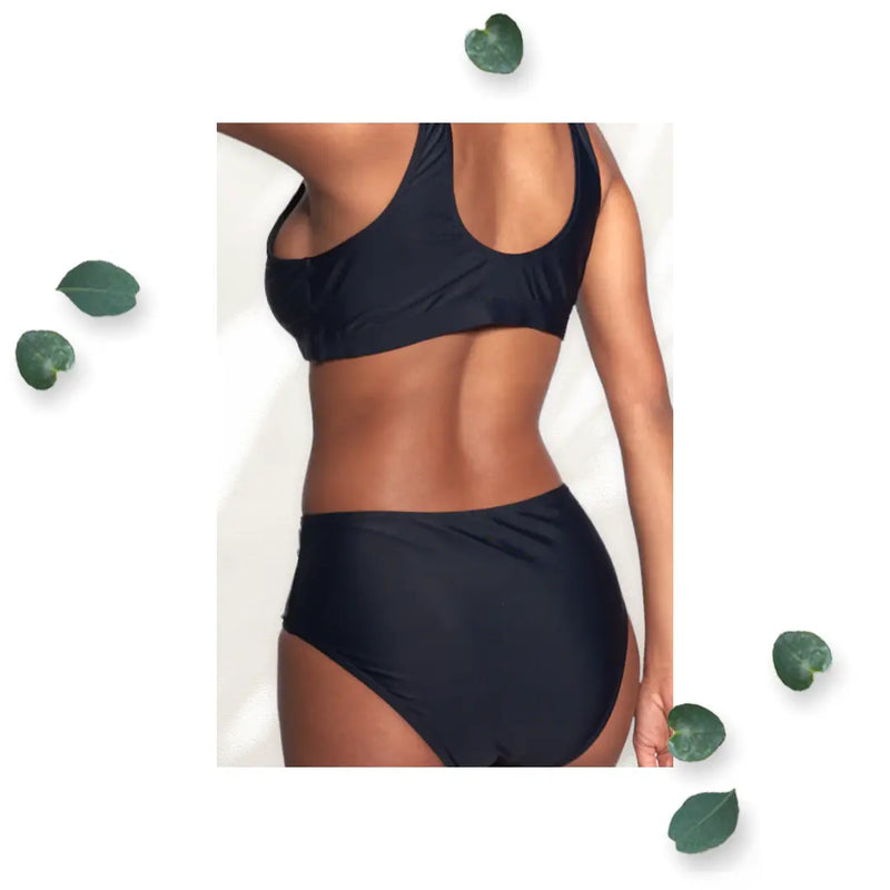 CG Women’s Black Sporty Top  Bikini Set Cover Girl