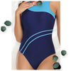 Women’s Color Blocking Sporty One-Piece Swimsuit Makuwa Swim Wear