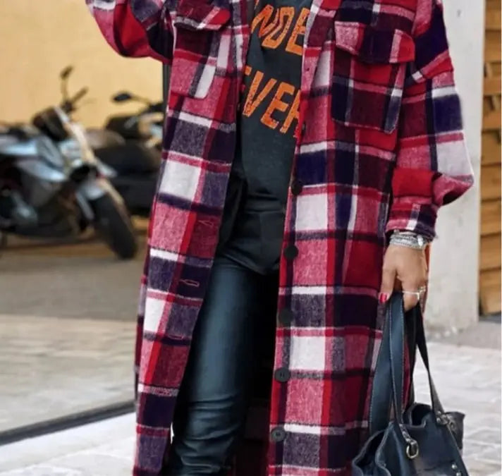 Plaid Flannel Shacket Jacket - Makuwa Swim Wear